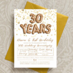 Gold Balloon Letters 30th Pearl Wedding Anniversary Invitation From