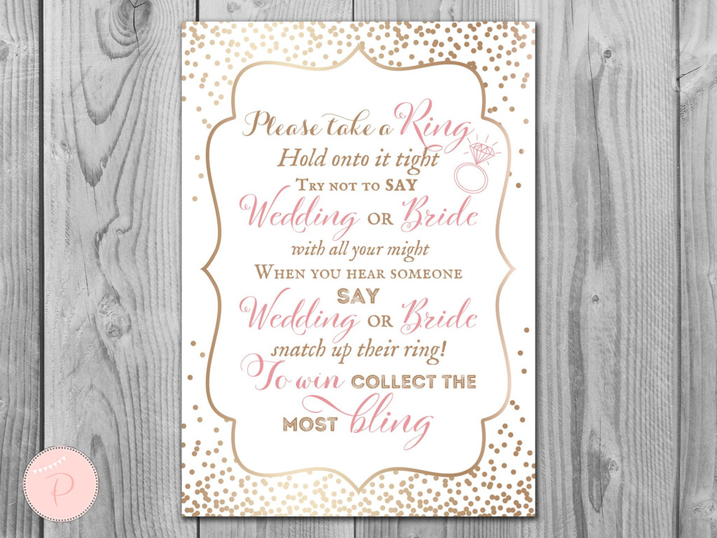 Gold Don t Say Bride Game Don t Say A Word Game Take Etsy Bride 