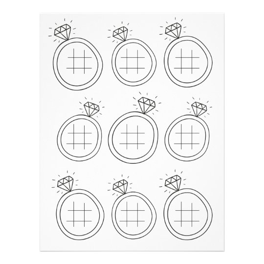 Illustrated Tic Tac Toe Wedding Activity Page Zazzle