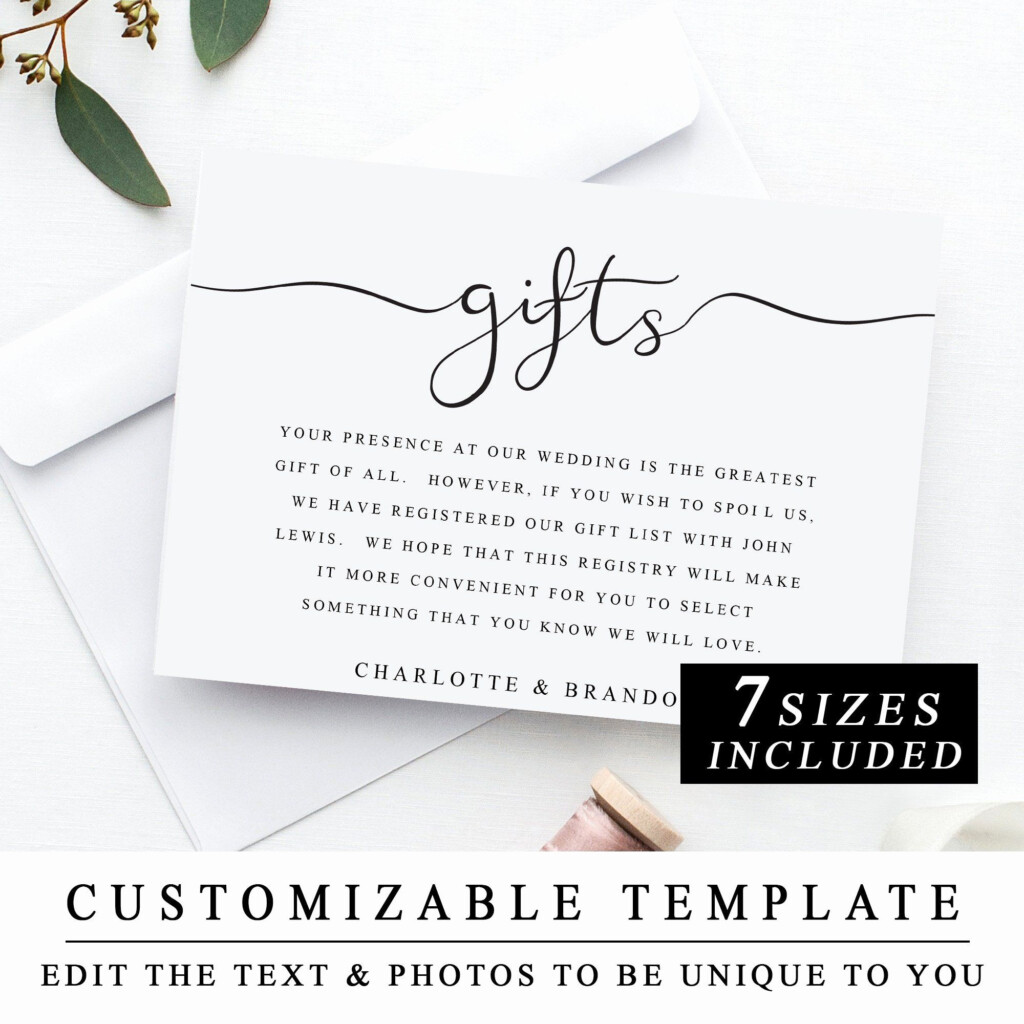 Luxury Wedding Registry Card Template Free Wedding Registry Cards 