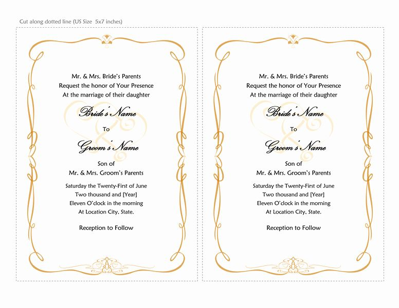 Microsoft Word Wedding Invitation Template Lovely Mi Free Wedding