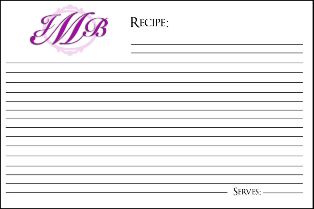Monogram Recipe Card Template 4x6 Inches By YoursTrulyWithLovee
