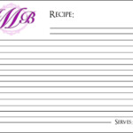 Monogram Recipe Card Template 4x6 Inches By YoursTrulyWithLovee