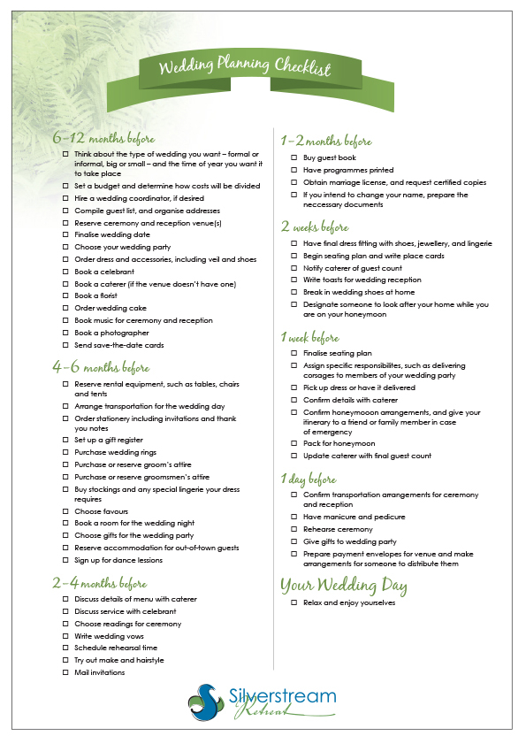 Outdoor Wedding Checklist