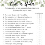 Over Or Under Bridal Shower Game Free Printable