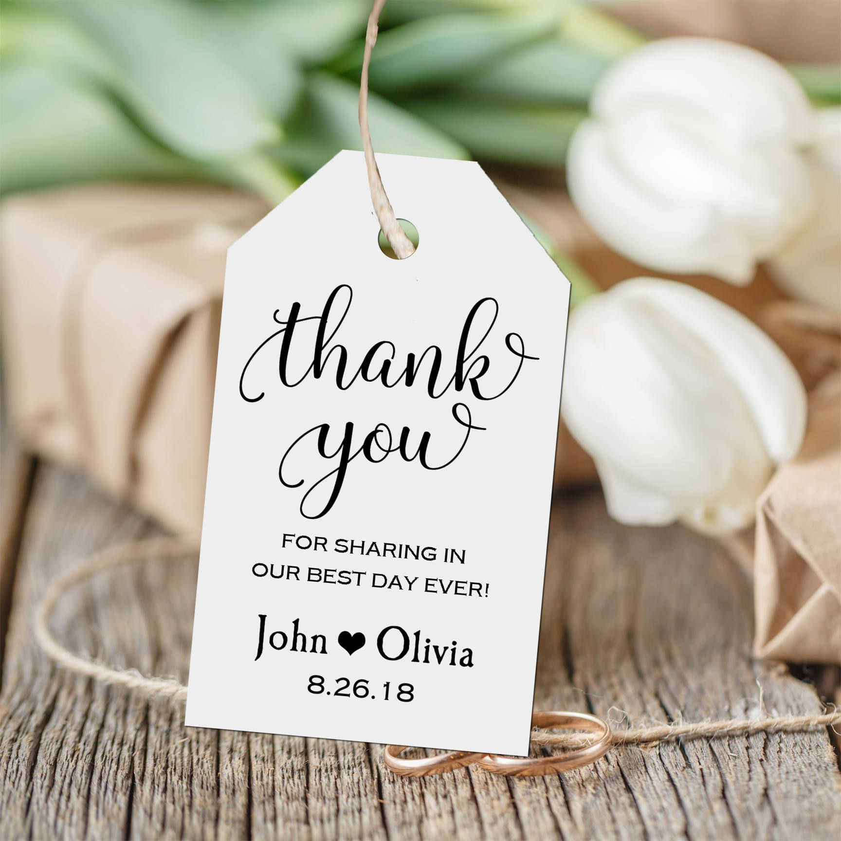 Personalized Thank You Tag Wedding Thank You Tags Gift Tags Etsy 