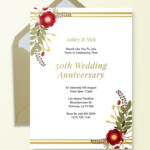 Printable 50th Wedding Anniversary Invitation Template Free PDF PSD