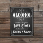 Printable Chalkboard Wedding Sign ALCOHOL Because By TheArtyApples