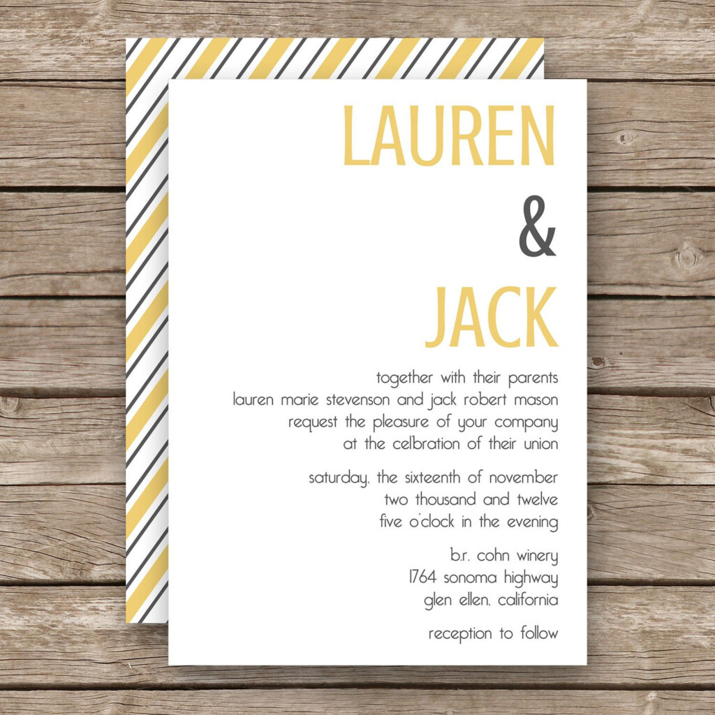 Printable Custom Wedding Invitation 5x7 Colors Text Customizable 