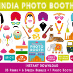 PRINTABLE India Photo Booth Propsbollywood Props india Party Etsy