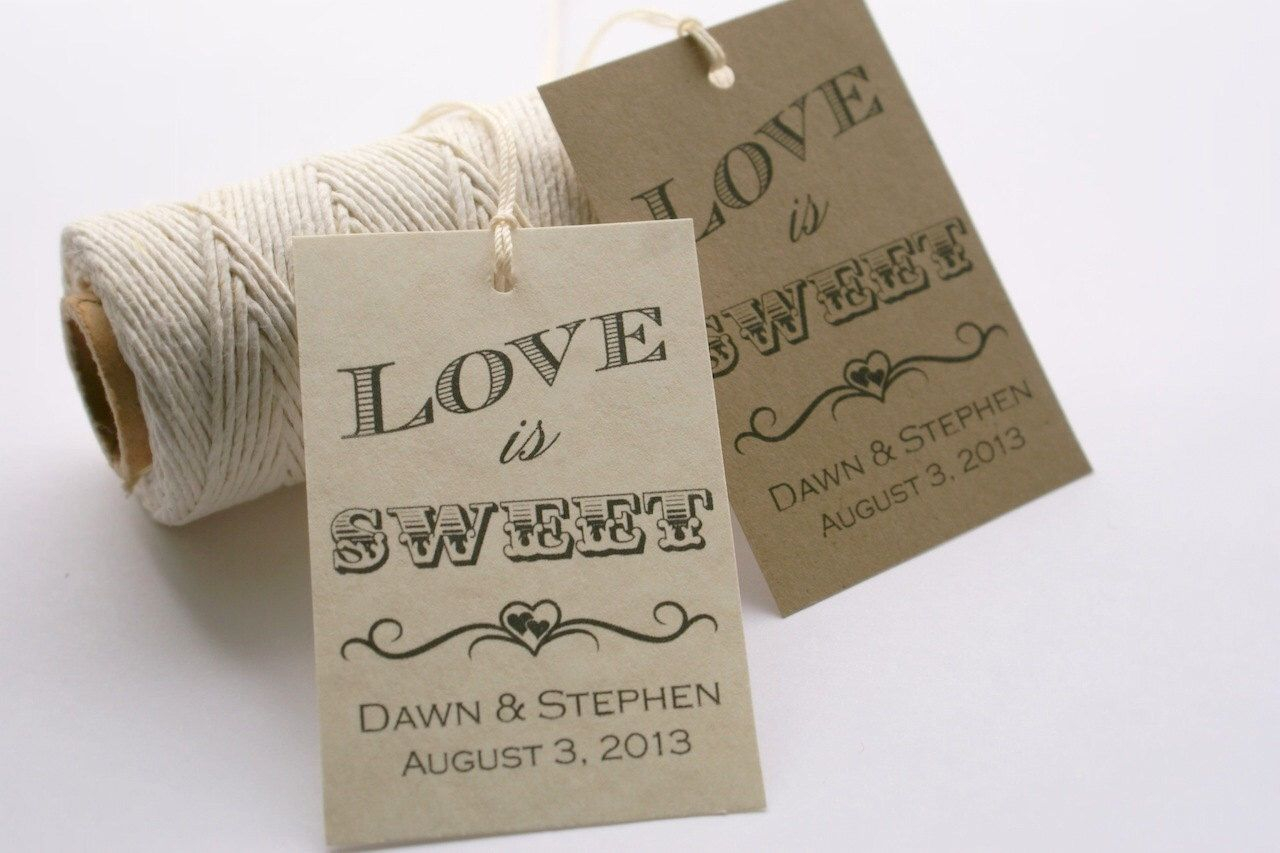 Printable Love Is Sweet Tags DIY Custom Wedding Favor Tags 