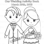 Printable Personalized Wedding Coloring Activity Book Favor Kids 8 5 X