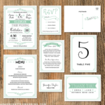 Printable Rustic Mint Wedding Invitation Set Wedding Invitations Diy