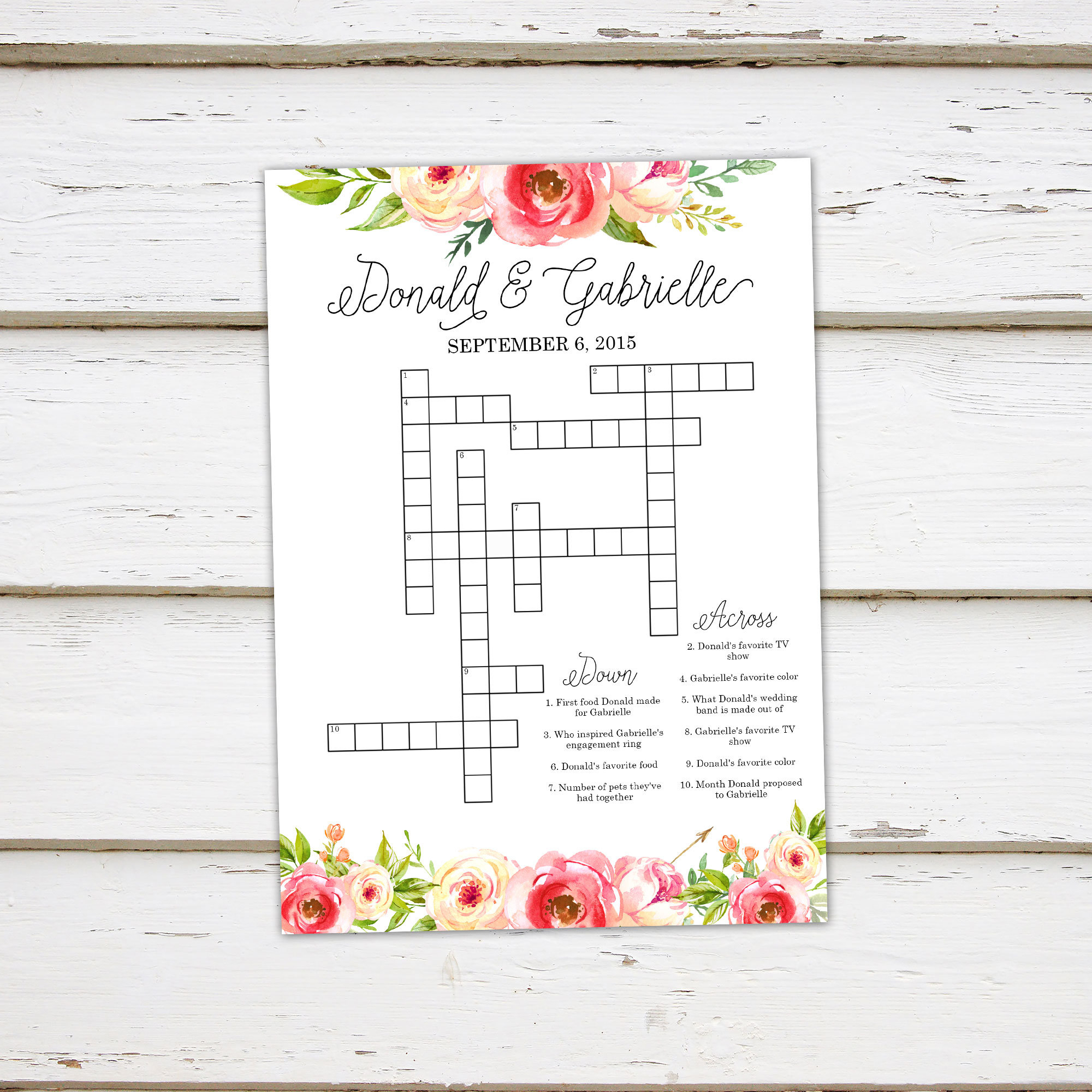 Printable Wedding Puzzles Printable Crossword Puzzles