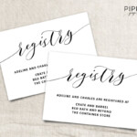 Printable Wedding Registry Card Wedding Info Card Template