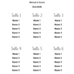 Printable Wedding Seating Chart Template In Microsoft Word Template