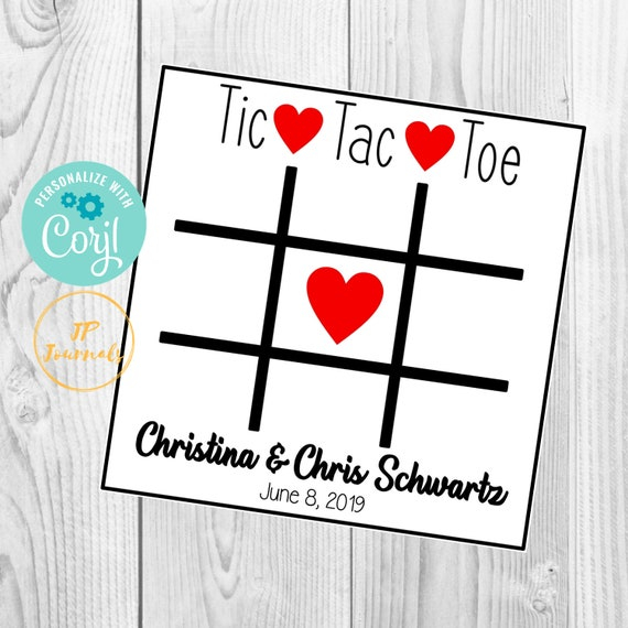 Printable Wedding Tic Tac Toe Activity Card DIY Edit And Etsy