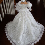 Quoteko Barbie Wedding Dress Crochet Doll Dress Crochet Wedding