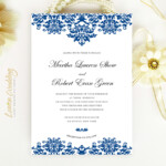 Royal Blue Wedding Invitations LemonWedding