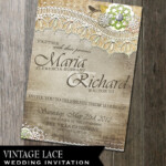 Rustic Lace Wedding Invitation Printable Wedding Invitation Etsy