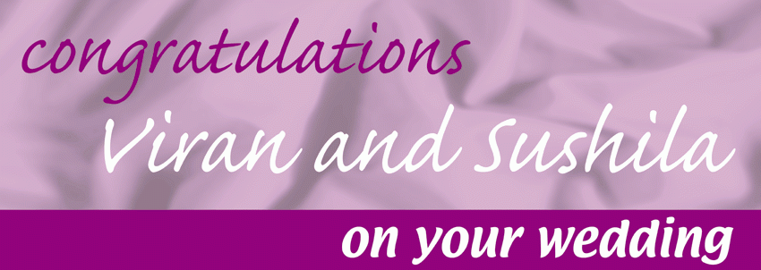 Satin Congratulations On Your Wedding Personalised Banners