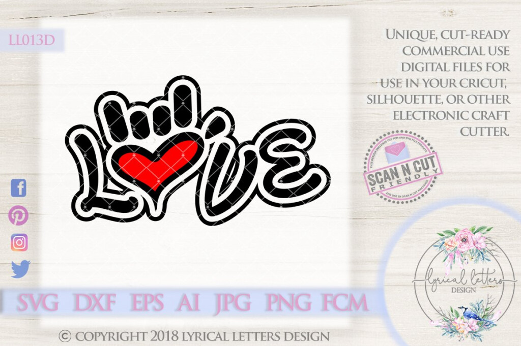 Sign Language Love Hand Sign Wedding SVG Cut File LL013 D 13149 Cut 