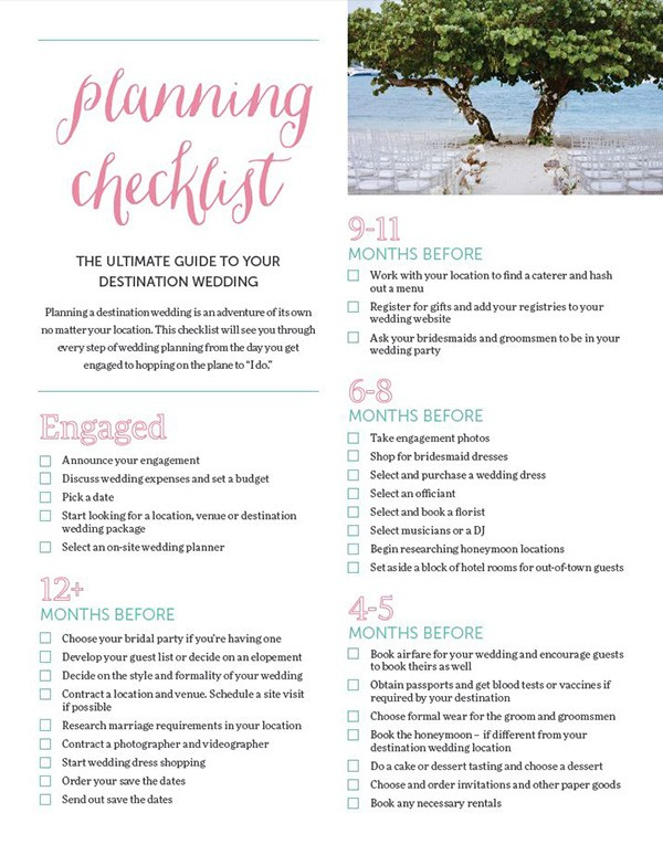 The Ultimate Destination Wedding Checklist Mywedding