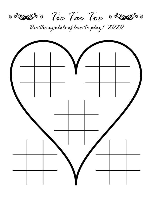 Tic Tac Toe Wedding Activity Page