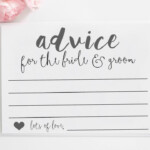 Wedding Advice Cards Printable Advice For The Bride And Groom