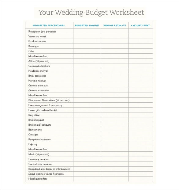 Wedding Budget Template 16 Free Word Excel PDF Documents Download 