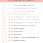 Wedding Day Timeline Template Addictionary
