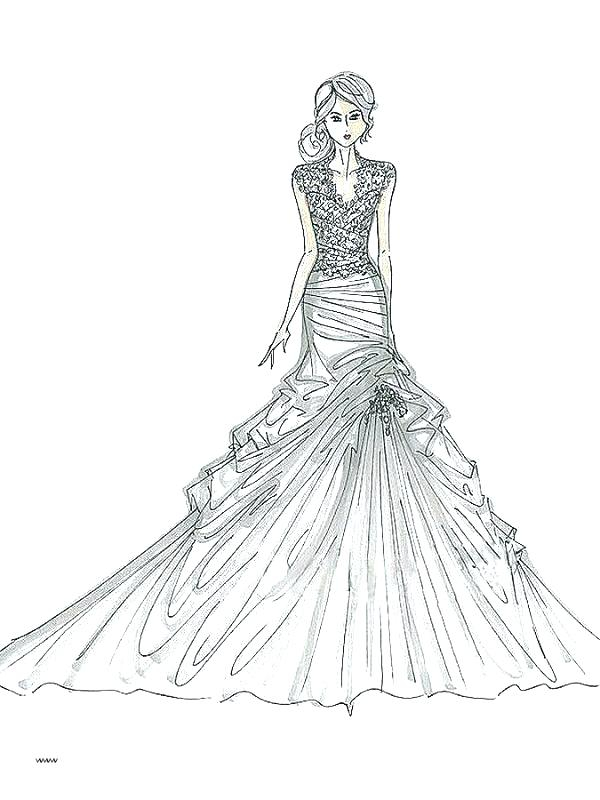 Wedding Dress Coloring Pages At GetColorings Free Printable 