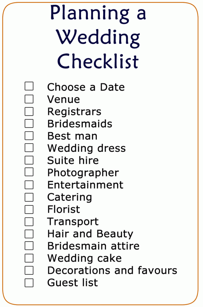 Wedding Fashion Free Printable Wedding Checklist Wedding Planner 