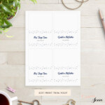 Wedding Flat Folded Place Card Printable Template Printable Name