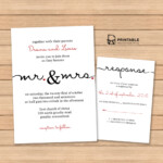 Wedding Invitation Template With Rsvp Cards Design Templates