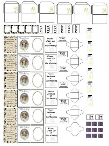 Wedding Mini Printables Paper Doll House Dollhouse Printables