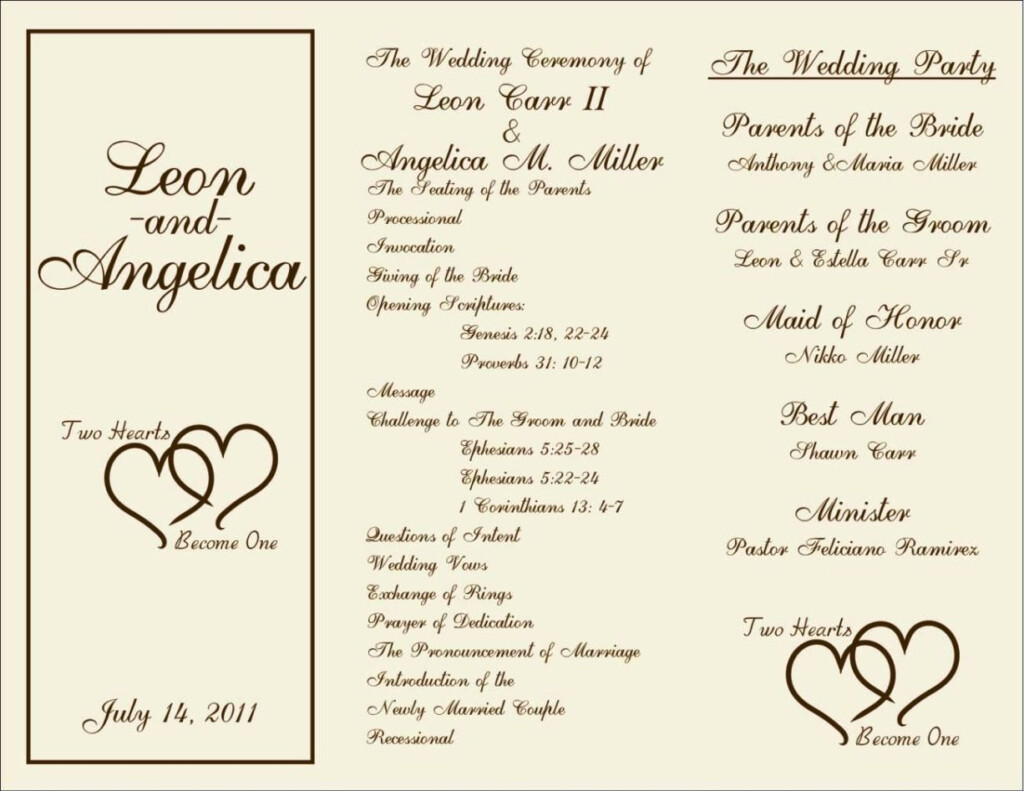 Wedding Order Of Service Template Free SampleTemplatess 