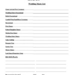 Wedding Party List Template Free FosterHaley Wedding Music List