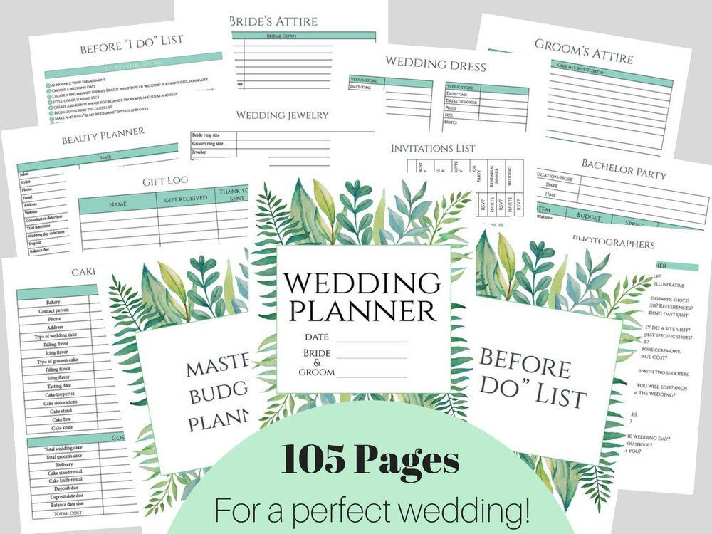 Wedding Planner DIY Wedding Planner Pages Printable Wedding Etsy 