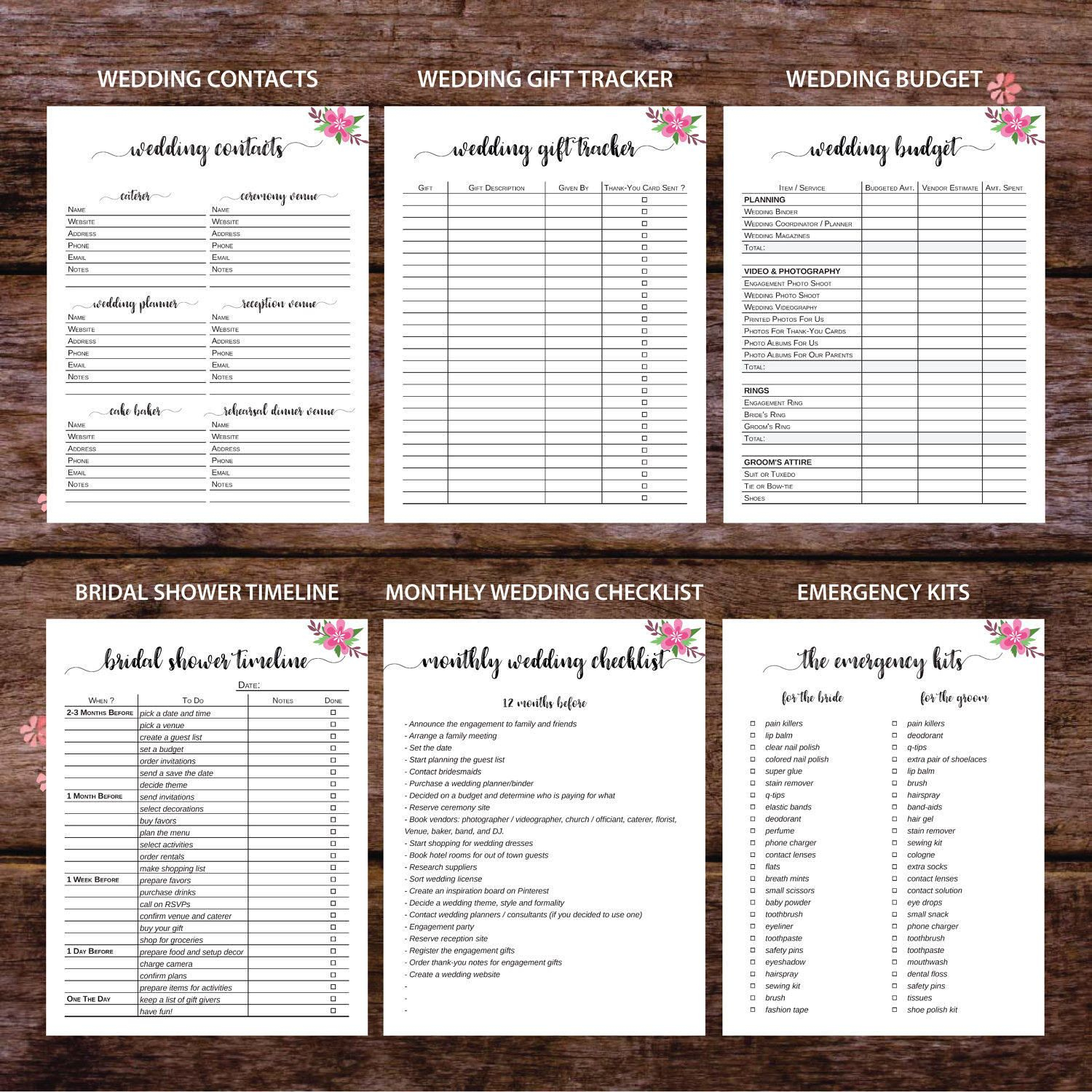 Wedding Planner Printable Wedding Binder Printables Wedding Etsy 