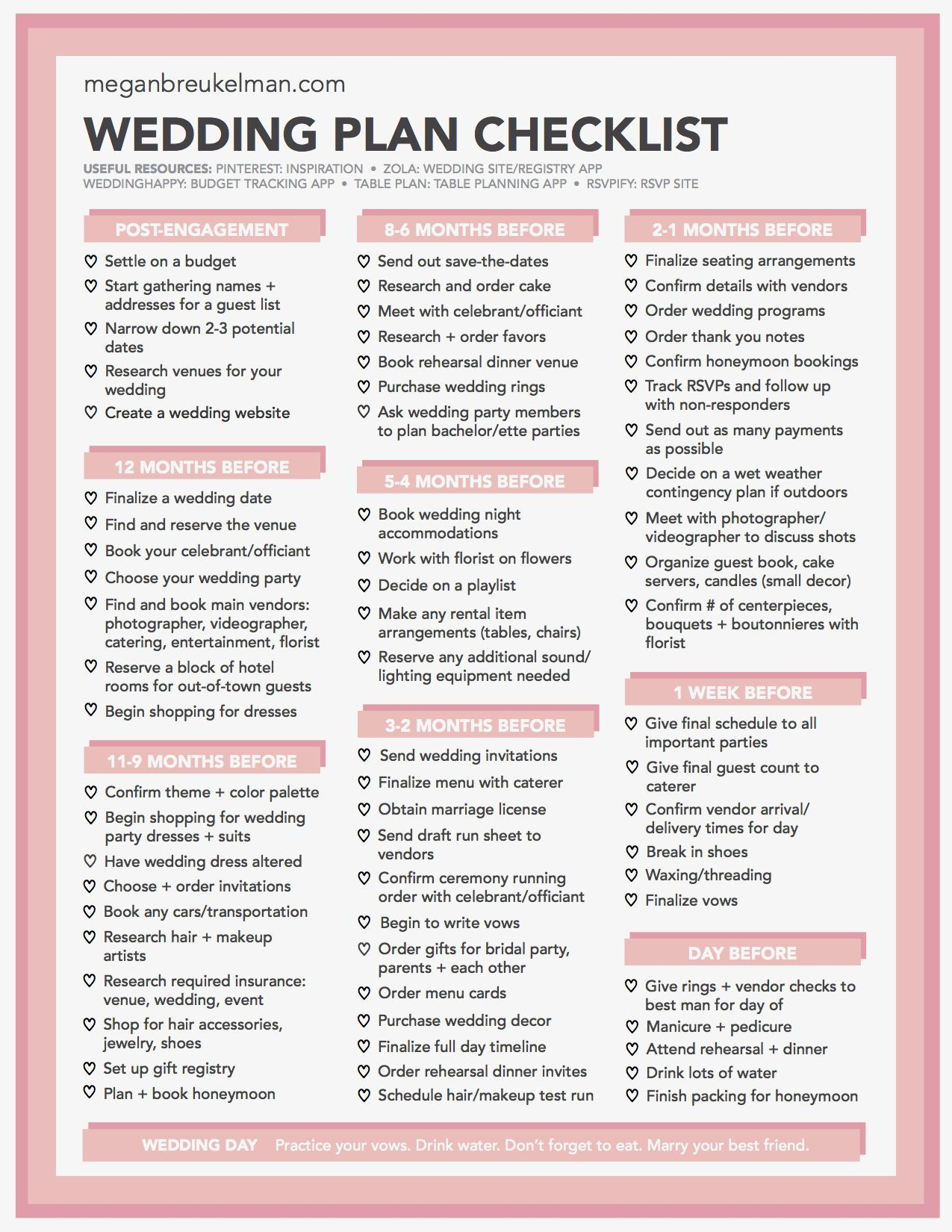 Wedding Planning Wedding Planning Checklist Free Wedding Checklist