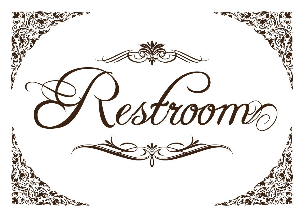 Wedding Reception RESTROOM Sign 5 X