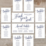 Wedding Seating Chart Template DIY Seating Cards Editable Seating