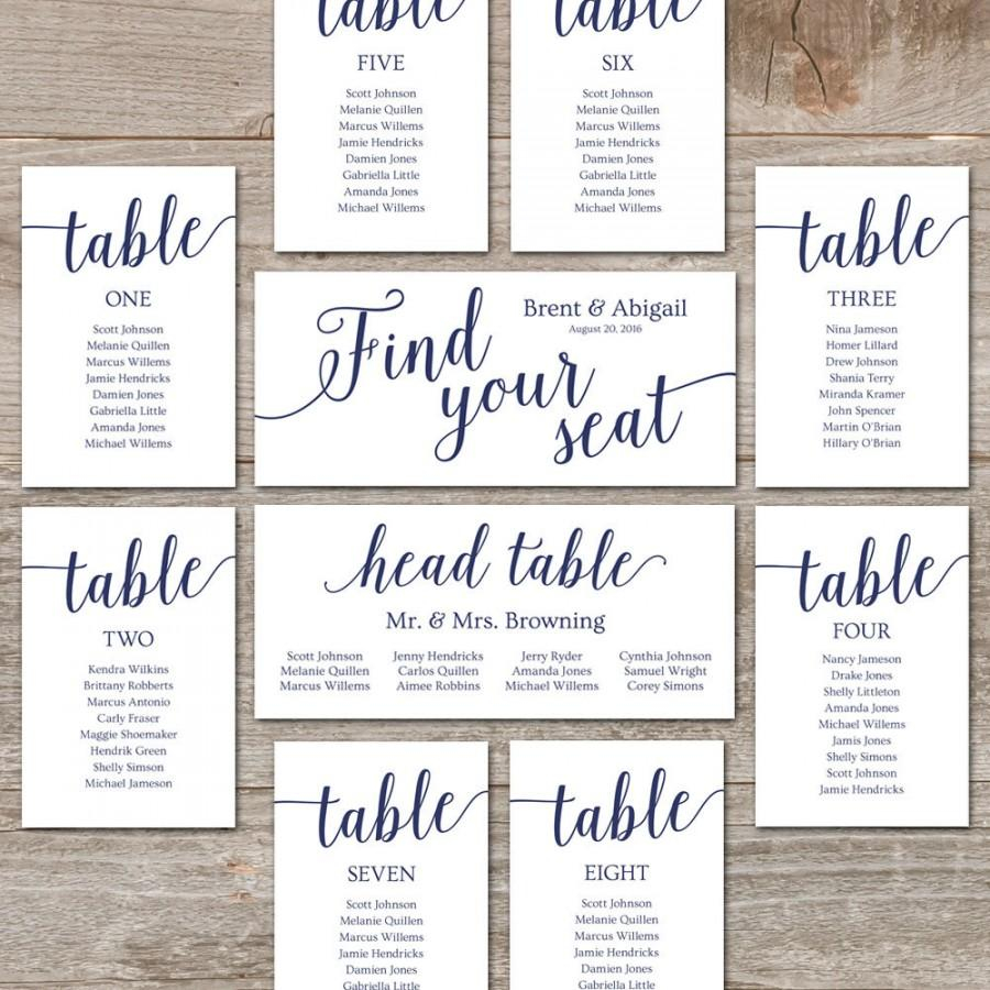 Wedding Seating Chart Template DIY Seating Cards Editable Seating 