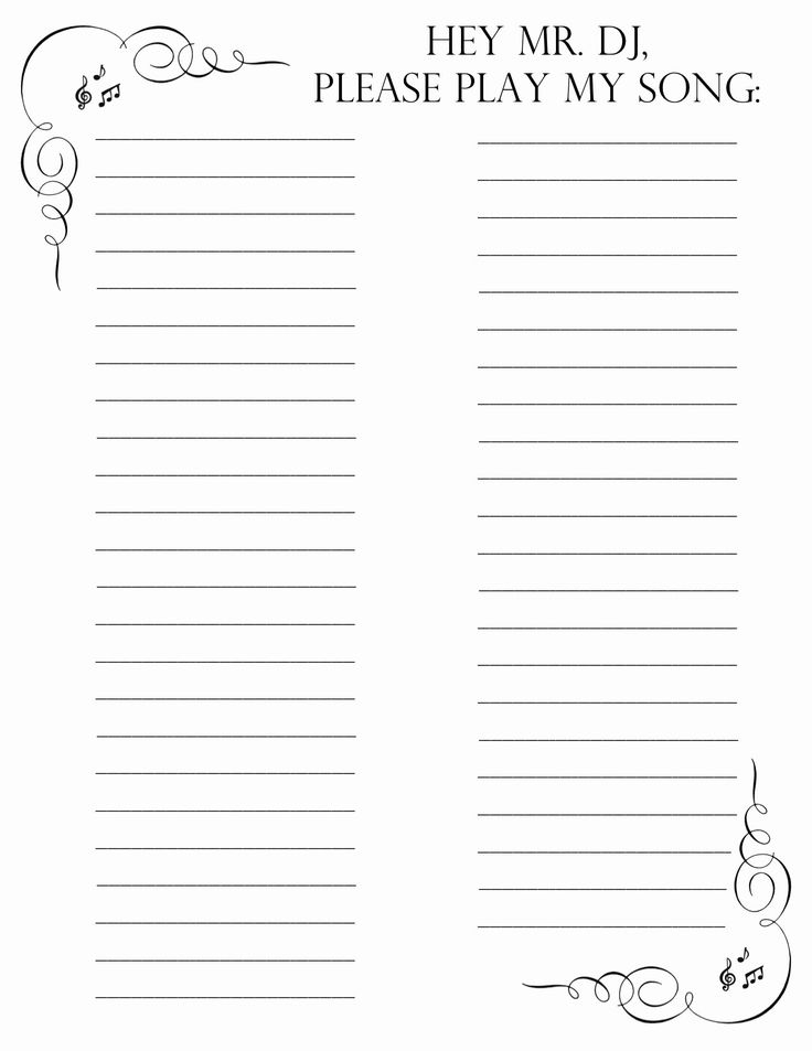 Wedding Song List Template Beautiful Dj Request Form Cute And Fun Ideas 