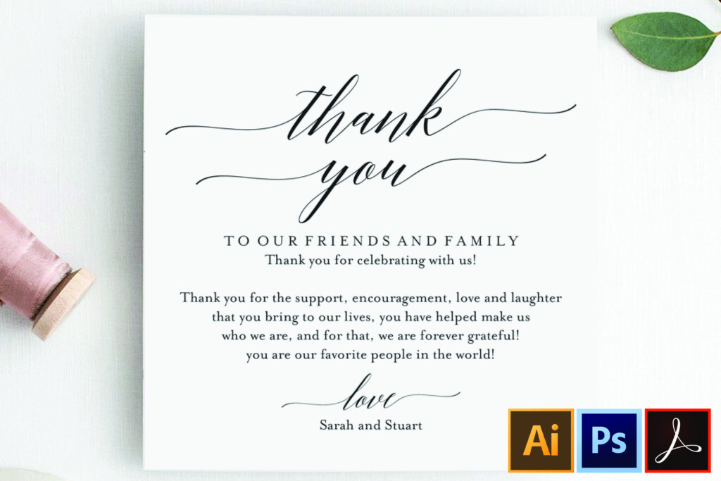 Wedding Thank You Card Thank You Printable Wedding Table 355768 