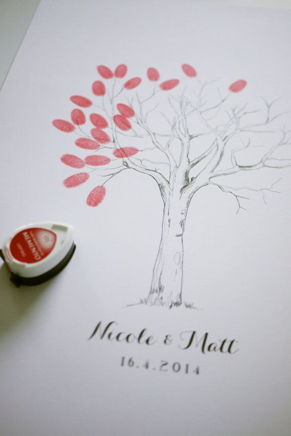 Wedding Thumbprint Tree Guest Book Printable By ThreeEggsDesign 29 00 