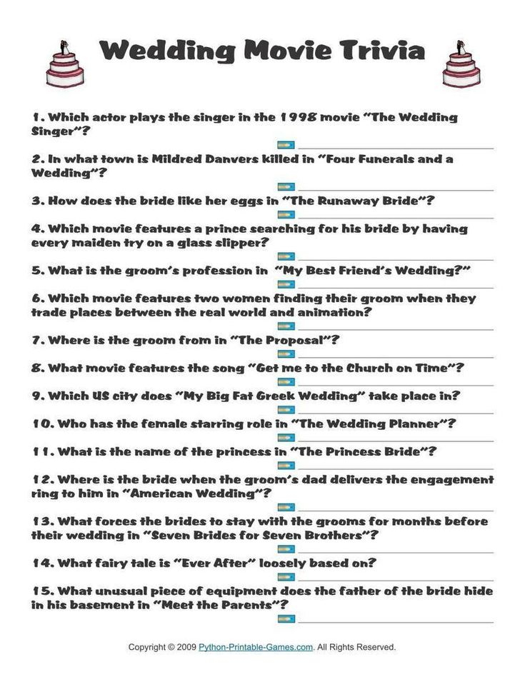 Wedding Wedding Trivia Wedding Movies Movie Facts