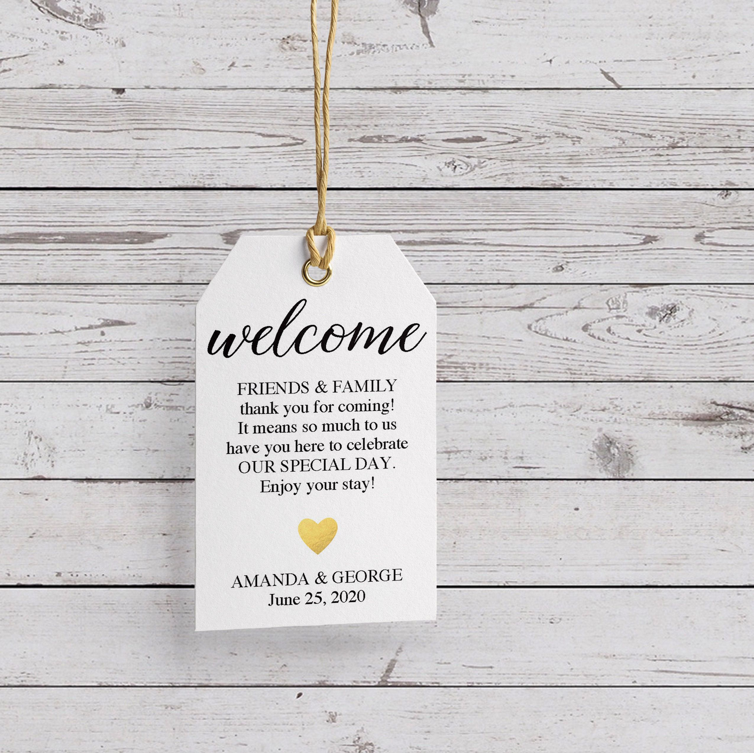 Welcome Tag Wedding Welcome Tag Template Wedding Welcome Bag Etsy 