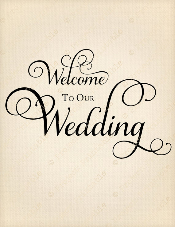 WELCOME To Our WEDDING Instant Digital Download Fabric
